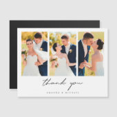 Moderne Veelvoudige Fotobruiloft Dank u Magnet Magnetische Uitnodiging (Voorkant / Achterkant)