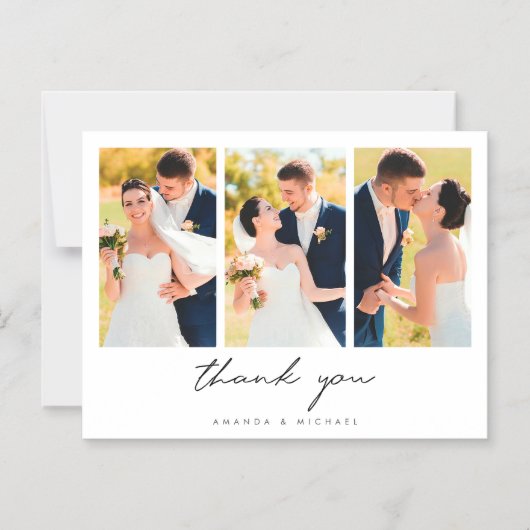 Moderne Veelvoudige Fotobruiloft Dank u Magnet Magnetische Uitnodiging (Voorkant)