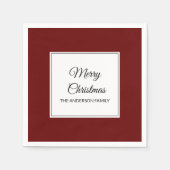 Moderne veenbessen rode stevige kerstvakantie servet (Voorkant)