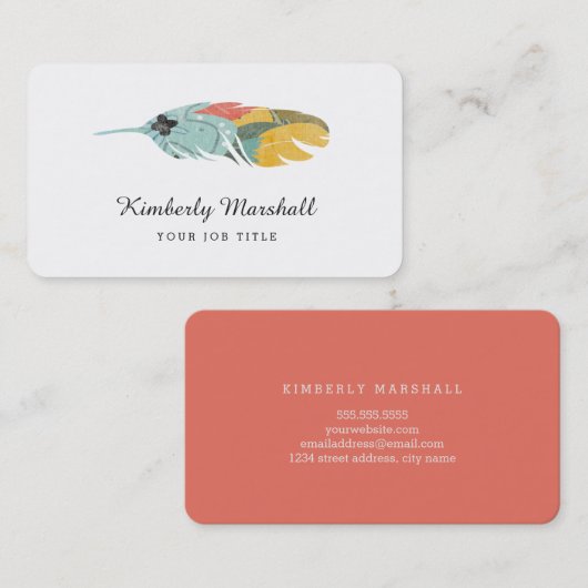 Moderne Veer Visitekaartjes / Meloen (Voorkant / Achterkant)