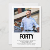 Moderne veertig foto 40e verjaardagsfeest kaart (Voorkant)