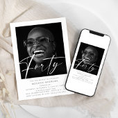 Moderne veertig foto verjaardagsfeestuitnodiging kaart