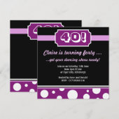 Moderne veertigste Bithday Party - Gepersonaliseer Kaart (Voorkant / Achterkant)