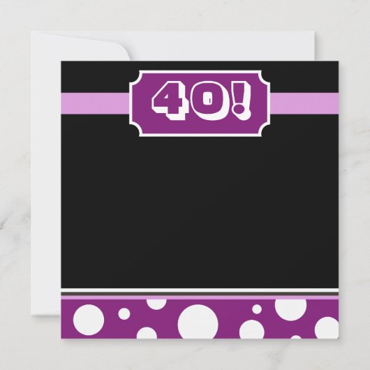 Moderne veertigste Bithday Party - Gepersonaliseer Kaart (Achterkant)