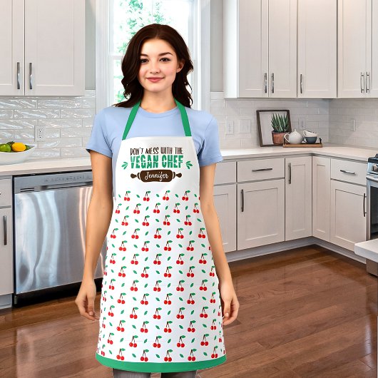 Moderne veganistische chef schort