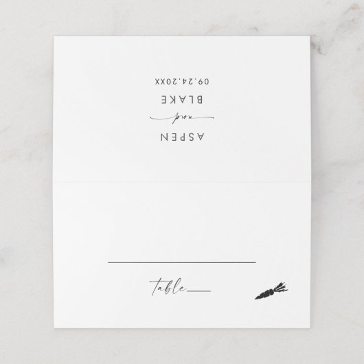 Moderne Vegetarian Meal Option Wedding Plaatskaartje (Buitenkant ongevouwen)