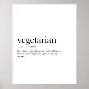 Moderne vegetarische, grappige typografie, poster