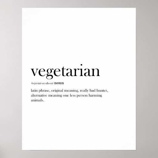 Moderne vegetarische, grappige typografie, poster (Voorkant)