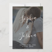 Moderne Vellum Look Foto Sla de datummagneet op Magnetische Uitnodiging (Voorkant)