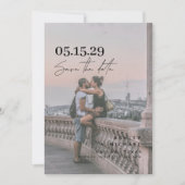 Moderne Vellum Overlay Eenvoudige Typografie 5 Fot Save The Date (Voorkant)