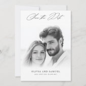 Moderne Vellum Overlay Foto Bruiloft Save The Date Kaart (Voorkant)