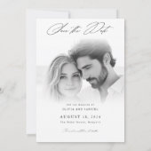 Moderne Vellum Overlay Foto Bruiloft Save The Date Kaart (Achterkant)