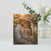 Moderne Vellum Overlay Foto Bruiloft Uitnodiging (Staand voorkant)