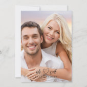 Moderne Vellum Overlay Foto Chic Monogram Bruiloft Kaart (Achterkant)