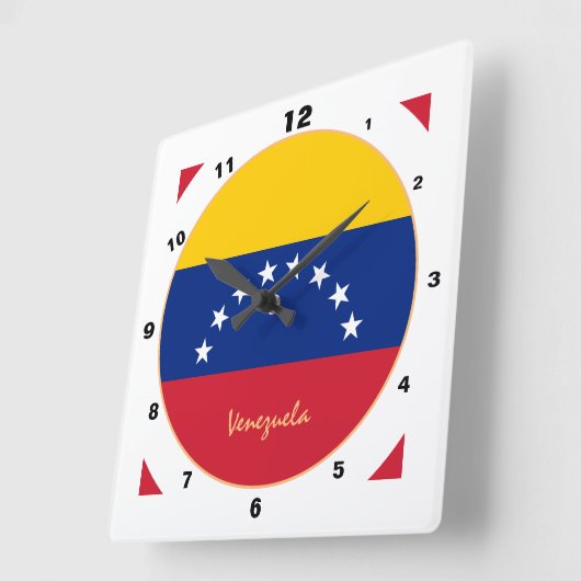 Moderne Venezolaanse vlag, Venezolaanse thuis/ontw Vierkante Klok (Hoek)