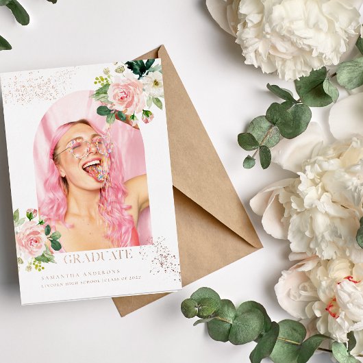 Moderne ventilator | Roos Gold Real Folie Foto Afs Folie Uitnodiging