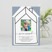 Moderne verandering van adresfoto verplaatsen aankondiging (Staand voorkant)