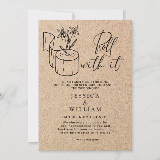 Moderne verandering van Datum Uitgestelde Geannule Kaart (Voorkant)