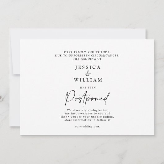 Moderne verandering van Datum Uitgestelde Geannule Kaart (Achterkant)