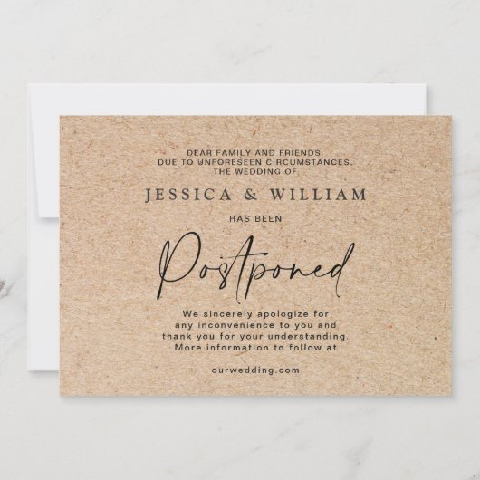 Moderne verandering van Datum Uitgestelde Geannule Kaart (Achterkant)