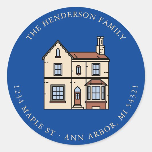 Moderne verandering van de Aankondiging van de Ver Ronde Sticker (Voorkant)