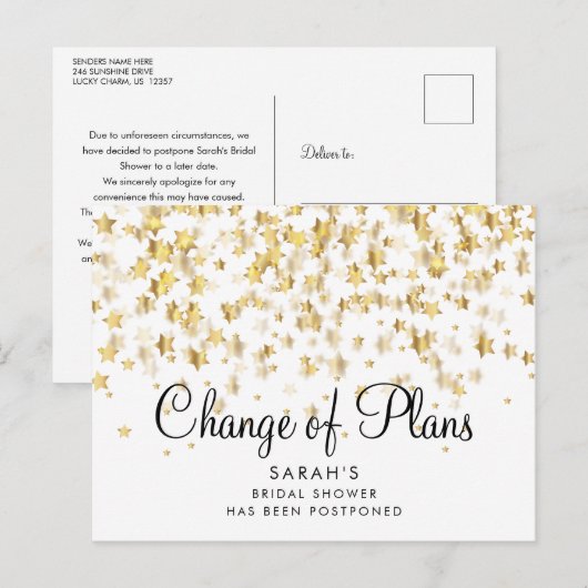 Moderne Verandering van Plannen Vrijgezellenfeest  Briefkaart (Voorkant / Achterkant)