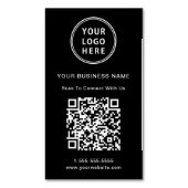 Moderne verbinding met Amerikaanse Logo QR-code zw Magnetisch Visitekaartje (Voorkant Verticaal)
