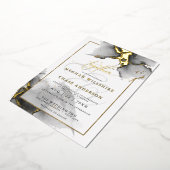 Moderne verbluffende Custom5 houtskool Waterverf Folie Uitnodiging (Gedraaid)