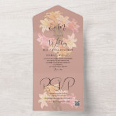 Moderne Verbrand Oranje Bloemige Eenvoudige Elegan All In One Uitnodiging (Binnen)