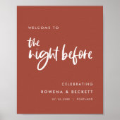 Moderne verbrande baksteen Welkom bij de nacht erv Poster (Voorkant)