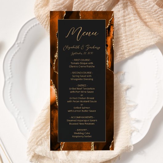 Moderne, verbrande Oranje goudmakerij Menu