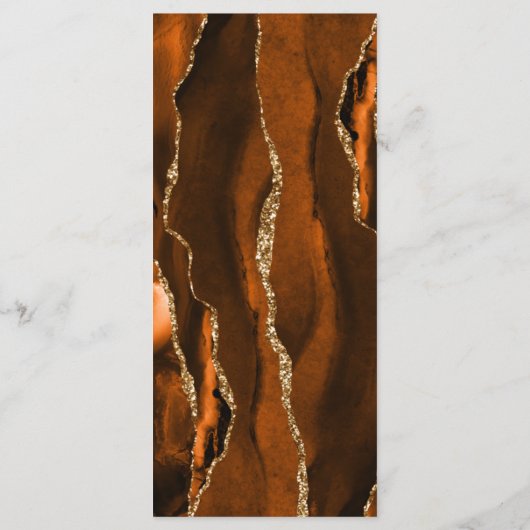 Moderne, verbrande Oranje goudmakerij Menu (Achterkant)