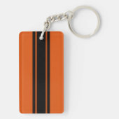 Moderne, verbrande Oranje racestrepen met naam Sleutelhanger (achterkant)