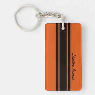 Moderne, verbrande Oranje racestrepen met naam Sleutelhanger