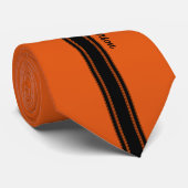 Moderne, verbrande Oranje racestrepen met naam Stropdas (Opgerold)