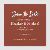 Moderne verbrande Sinaasappel bespaart de datum va Magnetische Uitnodiging (Voorkant)