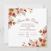 Moderne verbrande Sinaasappels terracotta wilde bl Save The Date (Voorkant)