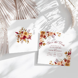 Moderne verbrande Sinaasappels terracotta wilde bl Save The Date