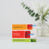 Moderne verf decorator kleurrijke verf visitekaartje (Staand voorkant)