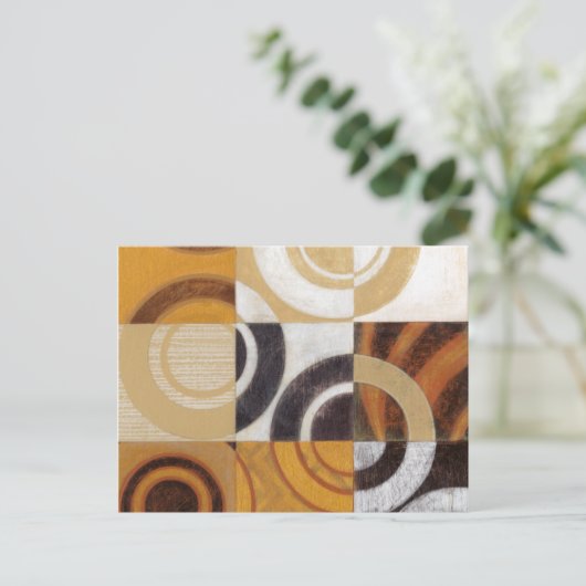 Moderne verf met cirkelpatronen briefkaart (Staand voorkant)