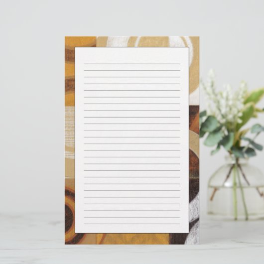 Moderne verf met cirkelpatronen briefpapier (Staand voorkant)