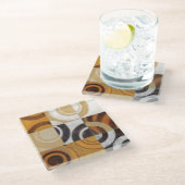 Moderne verf met cirkelpatronen glazen onderzetter (Schuin)