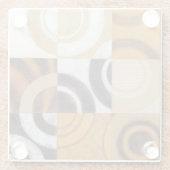 Moderne verf met cirkelpatronen glazen onderzetter (Achterkant)