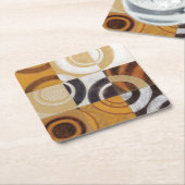 Moderne verf met cirkelpatronen kartonnen onderzetters (Schuin)
