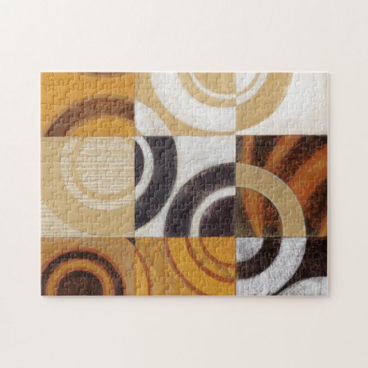 Moderne verf met cirkelpatronen legpuzzel (Horizontaal)