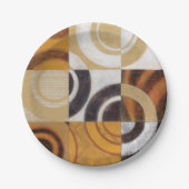 Moderne verf met cirkelpatronen papieren bordje (Voorkant)
