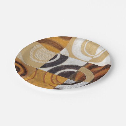 Moderne verf met cirkelpatronen papieren bordje (Gekanteld)