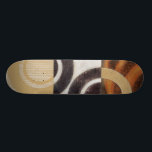 Moderne verf met cirkelpatronen persoonlijk skateboard<br><div class="desc">Dit moderne schilderij is getekend door Norman Wyatt,  Jr. en heeft meerdere kleuren in negen vierkantjes. Goed voor een muur die kunst nodig heeft en voor iemand die hun kunstgooi wil oefenen!</div>