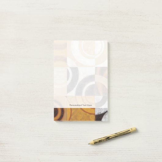 Moderne verf met cirkelpatronen post-it® notes (Op bureau)