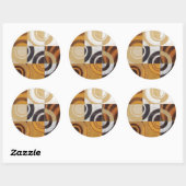 Moderne verf met cirkelpatronen ronde sticker (Vel)